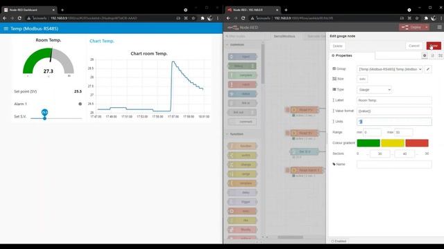 NodeRed and Delta DTB4848 via. Modbus Serial RTU смотреть онлайн