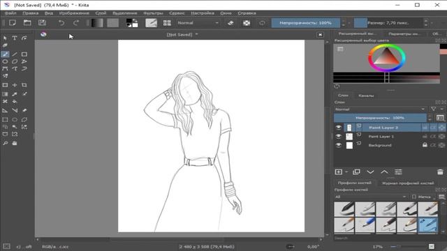 Рисуем девушку в крита на планшете #рисунок #рисунки #крита #портрет #art #drawing #krita смотреть онлайн