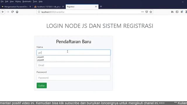 Implementasi bcrypt pd sistem autentikasi nodejs expressjs mysql- Kuliah online Komputer di ambaraw смотреть онлайн