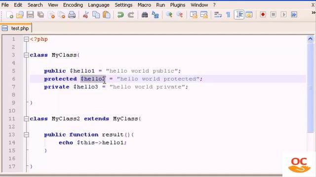 PHP Tutorial :60:PHP Project:public private and public variables in php : public : private : privat смотреть онлайн