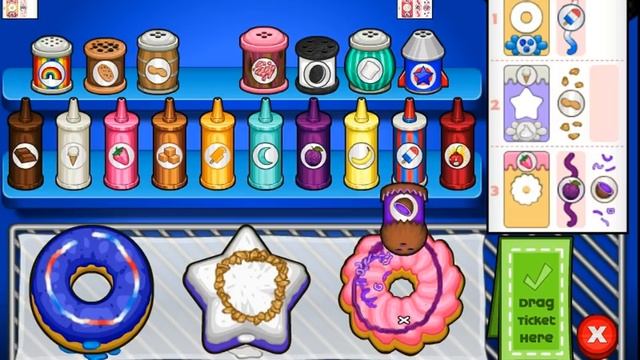 Papa's Donuteria - All Standard Fillings Unlocked (Rank 59, Day 91) смотреть онлайн