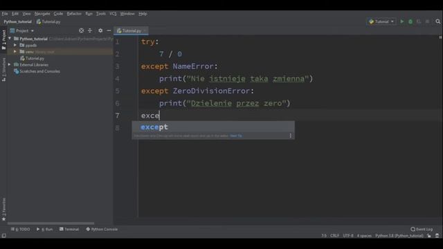 Obsługiwanie i wywoływanie błędów - try, except, else, finally, raise - Poradnik Python #9 смотреть онлайн