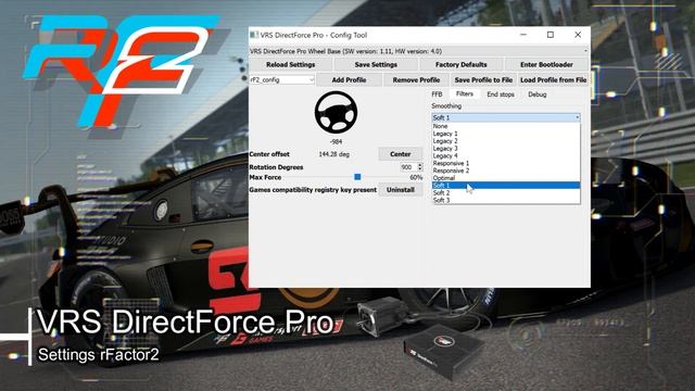 FFB Settings VRS DirectForce Pro - rfactor 2 / SimRacing смотреть онлайн