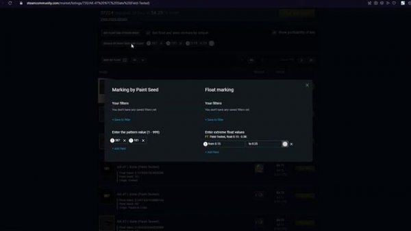 Маркировка по флоатам и паттернам | Steam Inventory Helper | Обновление #1.17.88