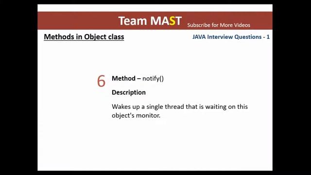 Java Interview Series - 1 (Methods In Object Class of Java) | Team MAST смотреть онлайн