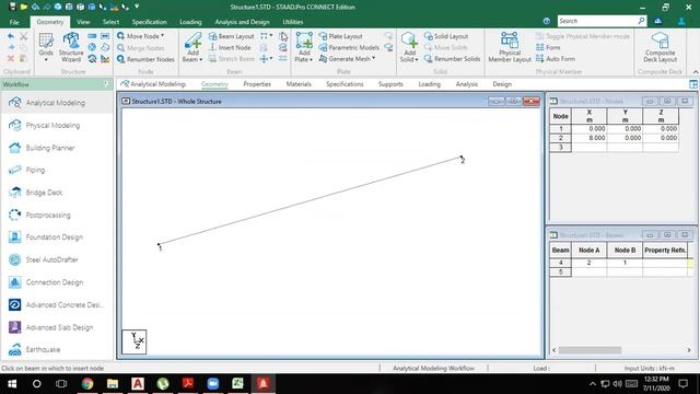 STAAd Pro Tutorial For Beginners Eposide 4 Insert Node Method By HMS Architects & Techno Consult смотреть онлайн