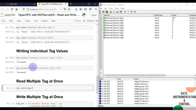 004 | Read & Write Multiple Tag of Kepware OPC DA Server | OpenOPC | OPC DA | Python OPC | IIOT | смотреть онлайн