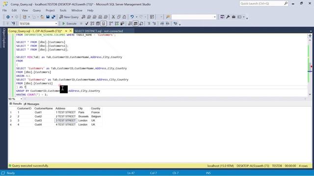 Hands on SQL Query to compare the data between Tables/Views & Schema Comparison - Practical queries смотреть онлайн