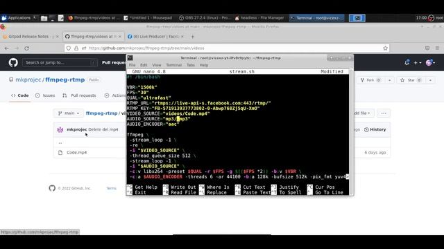 FFMPEG - RTMP LIVE STREAMING FB YT TT without OBS part II смотреть онлайн