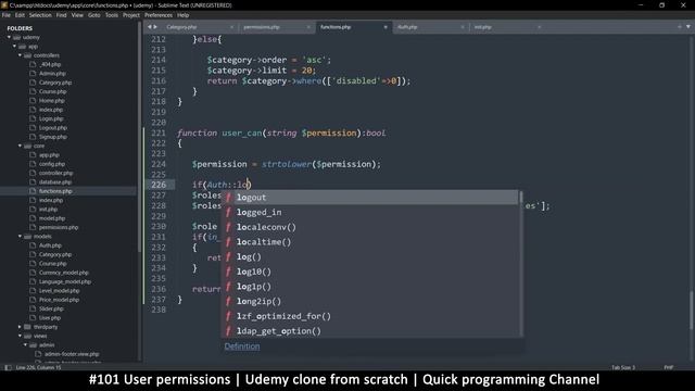 #101 User permissions | Udemy clone from scratch in php | Quick programming tutorial смотреть онлайн