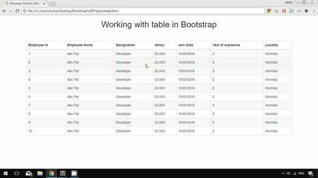 Bootstrap tutorial for beginners 15 - How to use responsive table in bootstrap? смотреть онлайн