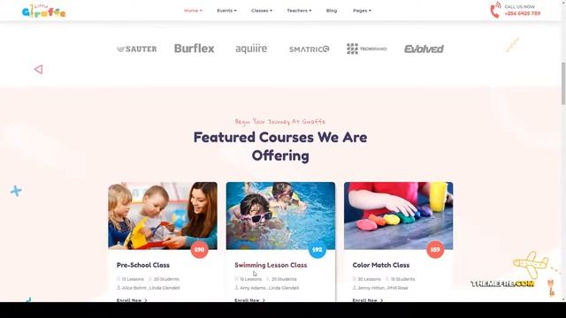 Giraffe - Kindergarten Education WordPress Theme kindergarten Creche Build Website смотреть онлайн