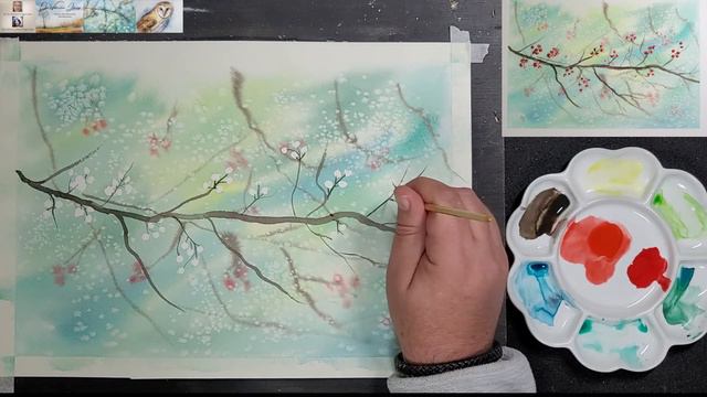 Using SALT to create an interesting watercolor BACKGROUND | watercolour painting смотреть онлайн