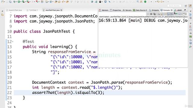 25 Step 22 Better Assertions with JSONPath JSONPathTest смотреть онлайн