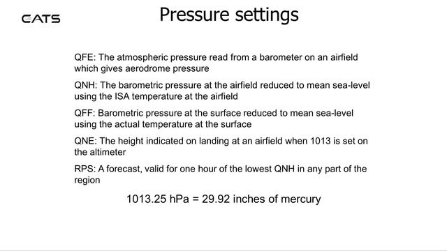 CATS ATPL Meteorology - Pressure Settings смотреть онлайн
