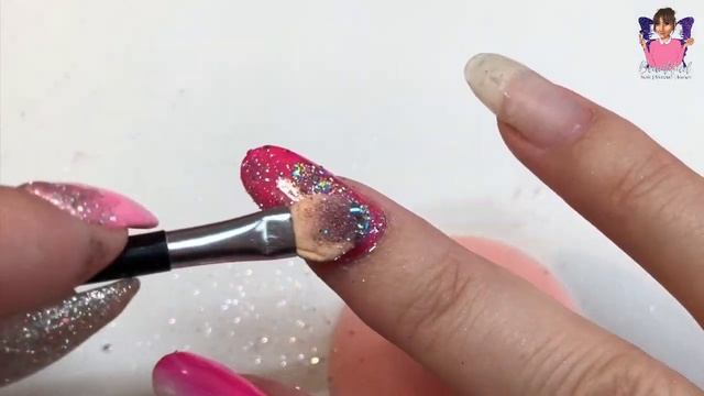 ? Uv Gel Nails Using Brush Up Builder Gel And Chrome Powders ?