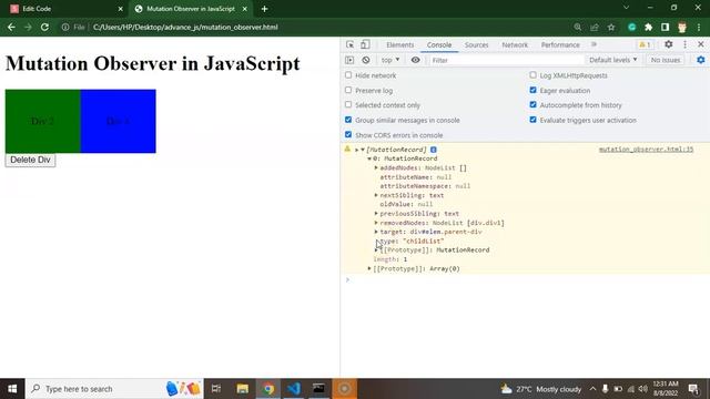Mutation Observer in JavaScript in Hindi | Advanced JavaScript tutorial in Hindi смотреть онлайн