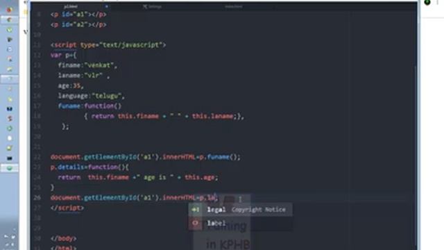 Get and Set Object In JavaScript Training Videos In Telugu 71 I JavaScript Tutorials смотреть онлайн