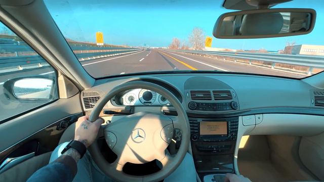 Mercedes-Benz E-Class E280 CDI W211 TOP SPEED POV TEST DRIVE ON ITALIAN AUTOBAHN смотреть онлайн