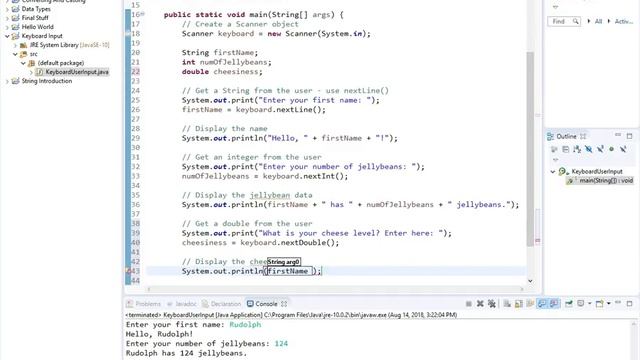 Java 2.8- User Input from Keyboard Using Scanner Object смотреть онлайн