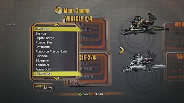 Borderlands: The Pre-Sequel | Alll Moon Buggy & Stingray Vehicle Skins Showcase + Game Save File!