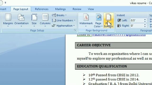 Resume Me Border Kaise Banaye | How To Add Border In Resume | Resume Borders On Word смотреть онлайн