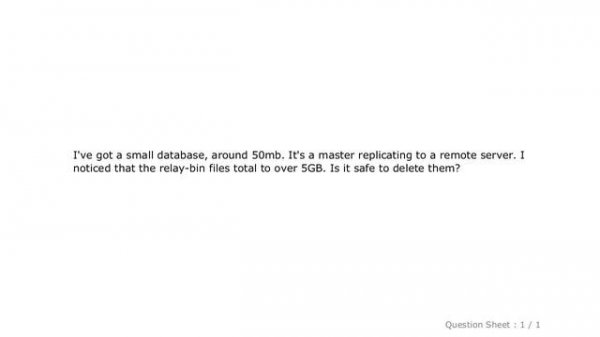 MySQL : Is it safe to delete replication relay-bin files?