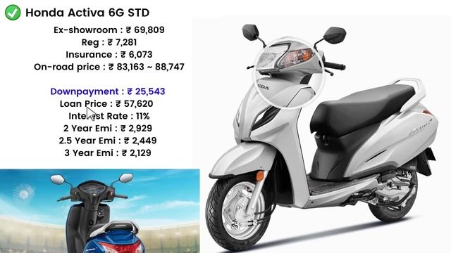 2022 Honda Activa 6G Price | honda activa 6g standard onroad price 2022,loan price,emi,downpayment смотреть онлайн