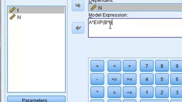 Nonlinear regression (SPSS)