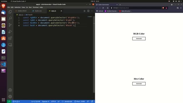 Random Color Generator using HTML, CSS and JavaScript | (RGB and Hex format) смотреть онлайн