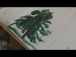 Занятие рисование в средней группе  Зелёная ёлочка