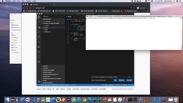 Python Automation With Selenium Part 1: Building an Instagram Bot (2021 Updated) смотреть онлайн