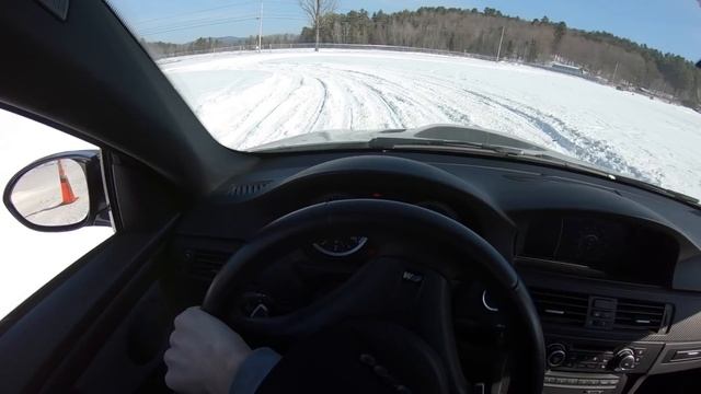 E92 BMW M3 SnowCross On Vredestein Wintrac Pro Tires - POV Winter Driving (Binaural Audio)