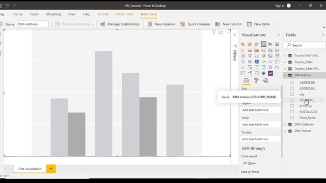 column chart in power bi | first power bi visualization | power bi tutorial for beginners смотреть онлайн