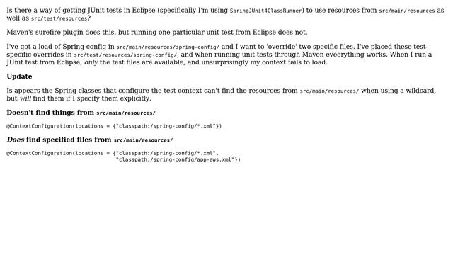 Adding /src/main/resources to Classpath when Running Spring JUnit Tests from Eclipse смотреть онлайн