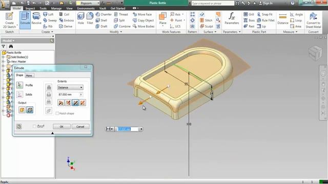 Modeling a Plastic Bottle (Autodesk Inventor 2012) HD смотреть онлайн