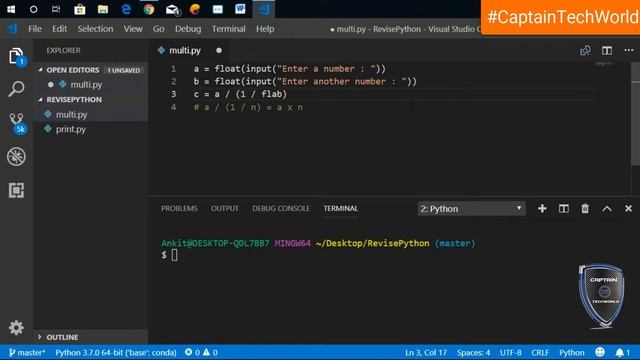 How To multiply Two Variables without using any Multiply Operator in Python | 2018 #CaptainTechWorl смотреть онлайн