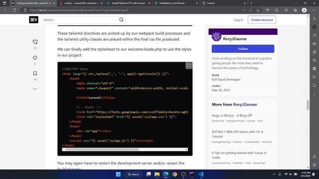 Cara Konfigurasi Laravel 8 + Vue 3 + Tailwind Bahasa Indonesia (2023) смотреть онлайн