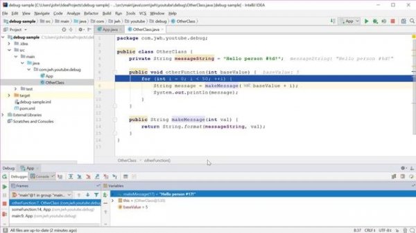 Debugging Java in IntelliJ IDEA