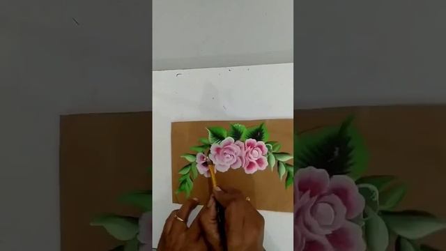 One stroke flower painting for Beginners #shorts Rose painting смотреть онлайн
