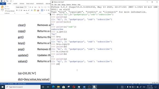 Dictionary in Python | Dictionary Functions смотреть онлайн