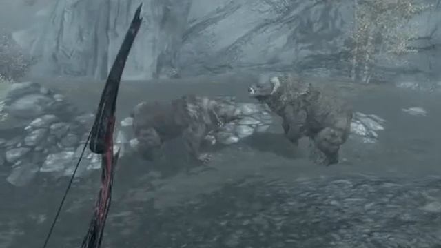 TESV. Skyrim. Медведерожденный против Пещерного медведя смотреть онлайн