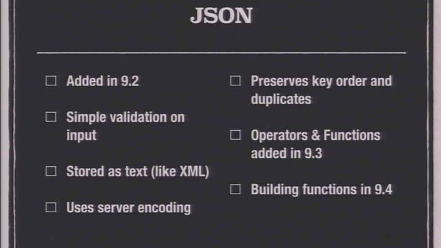 HSTORE, XML, JSON, JSONB OH MY! смотреть онлайн