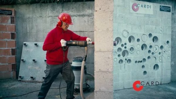 Cardi Diamond Pulse-Tech. Алмазное сверление армированного бетона без воды.