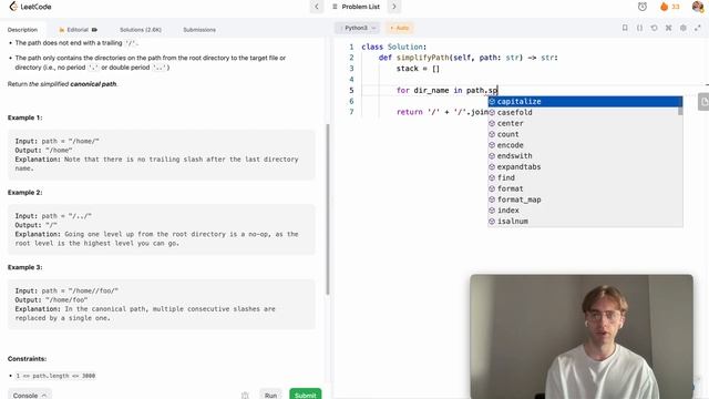 Simplify Path - LeetCode 71 - Python Solution смотреть онлайн