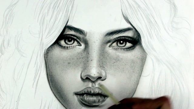 Charcoal Drawing - How to Draw Portrait - Time Lapse смотреть онлайн