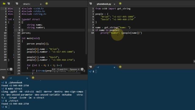 [6-17] CS50x In Arabic - Python - Dictionaries ( dict ) , Phonebook Example смотреть онлайн