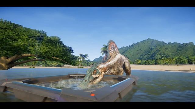 Jurassic World Evolution - Spinosaurus VS Spinoraptor & Baryonyx Breakout and Fight! смотреть онлайн