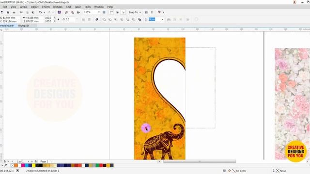 How to design wedding card with die cut in coreldraw | Multi colour wedding card designs | marriage смотреть онлайн