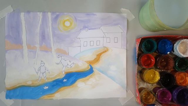 Как нарисовать апрель #маленький_художник смотреть онлайн